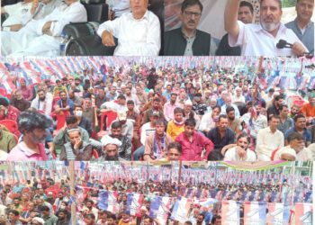 شوپیاں میں اپنی پارٹی کا پُر جوش جلسہ، شرکا نے سید الطاف بخاری کا والہانہ استقبال کیا