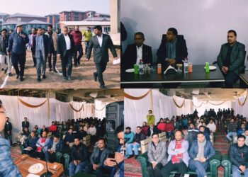 مرکزی وزیر مملکت رامیشور تیلی نے بڈگام میں زیر تعمیر 100بستروں والے اِی ایس آئی سی ہسپتال کی پیش رفت کا کیا معائینہ