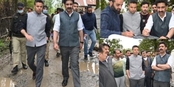 ضلع ترقیاتی کمشنر ان کولگام اوراننت ناگ نے مشترکہ طور پر قاضی گنڈ میں مجوزہ بائی پاس روڈ جگہوں کا کیادورہ