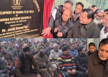 جاوید ڈار نے لڈورہ رفیع آباد میںناگ بل پلے فیلڈ کی ترقی کا سنگ بنیاد رکھا